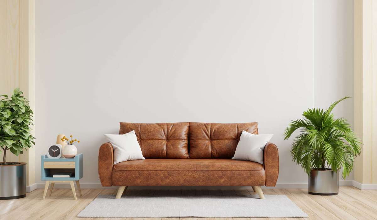 Living room with a comfortable couch at Parkway Commons in Moss Bluff, Louisiana