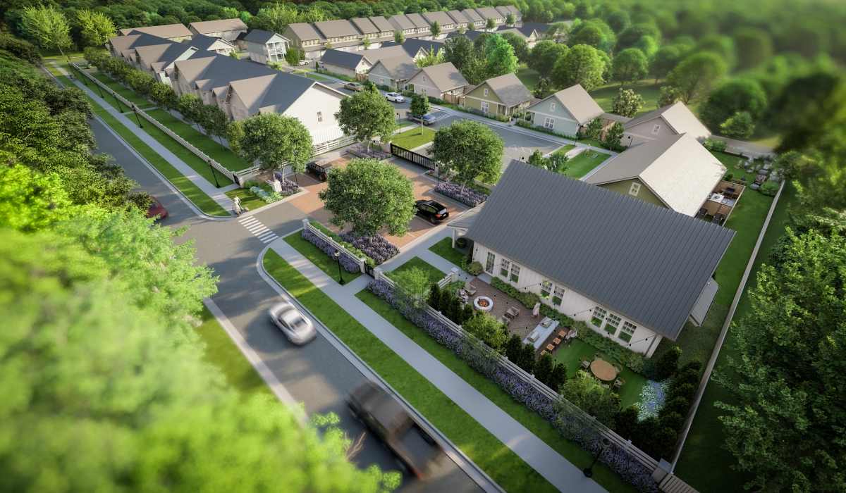 Aerial rendering of location at Ashland Park in Mobile, Alabama