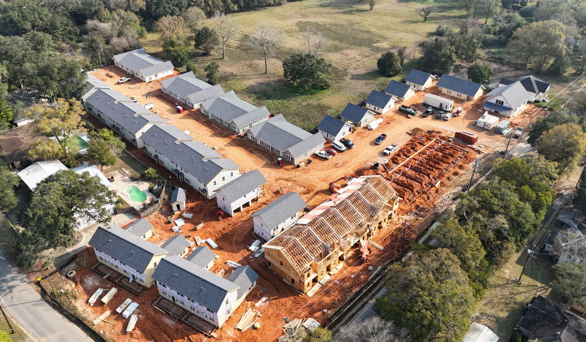 Ariel view 3 of the community at Ashland Park in Mobile Alabama