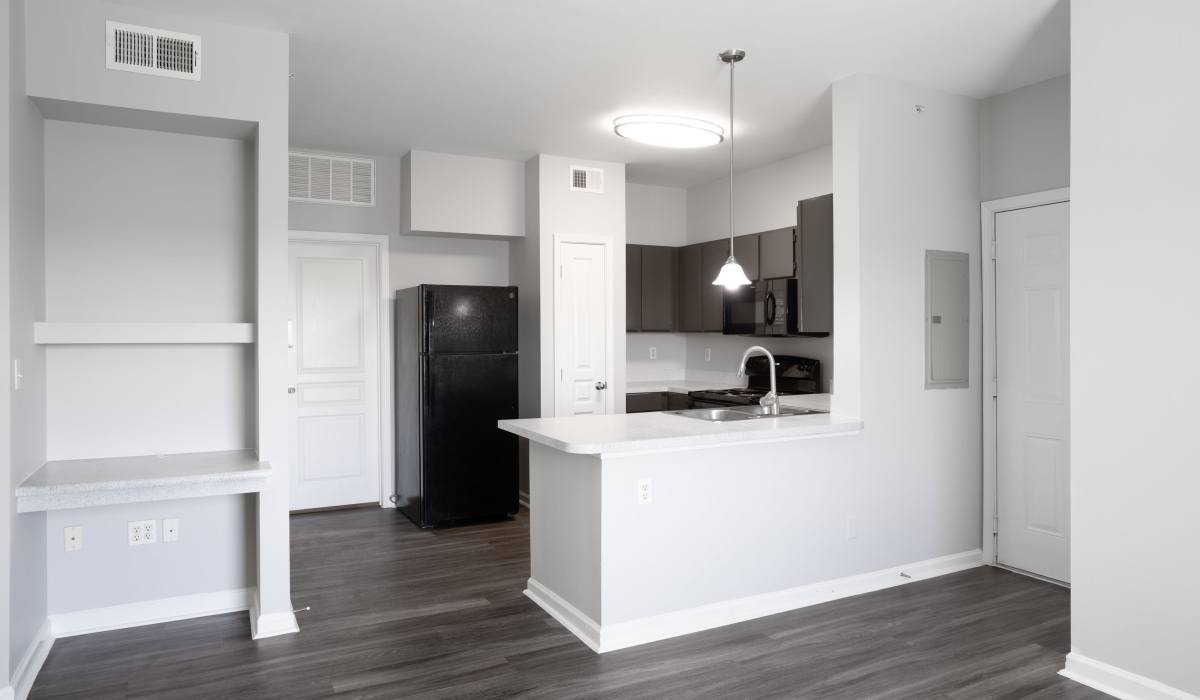 Kitchen with side windows at Stoneleigh Corpus Christi in Corpus Christi, Texas