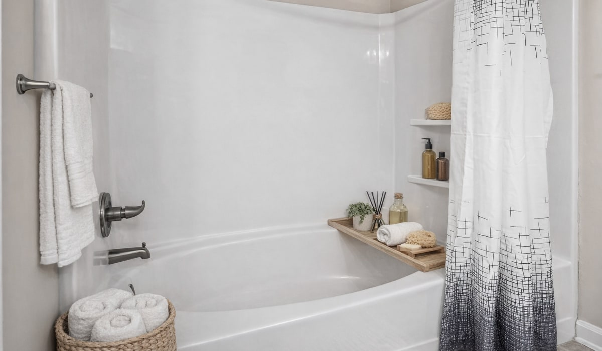 Bathtub in the bathroom at Palisades of Asheville in Asheville, North Carolina