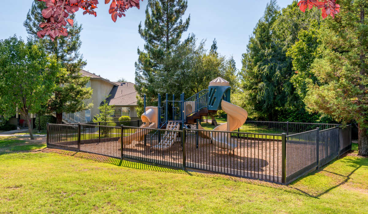 Children play are covered with iron grill at Coventry Cove in Clovis, California