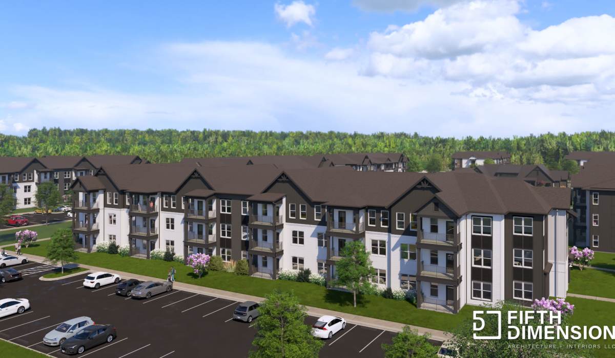 Rendering of apartments at The Flats at Crosspointe in Columbia, South Carolina
