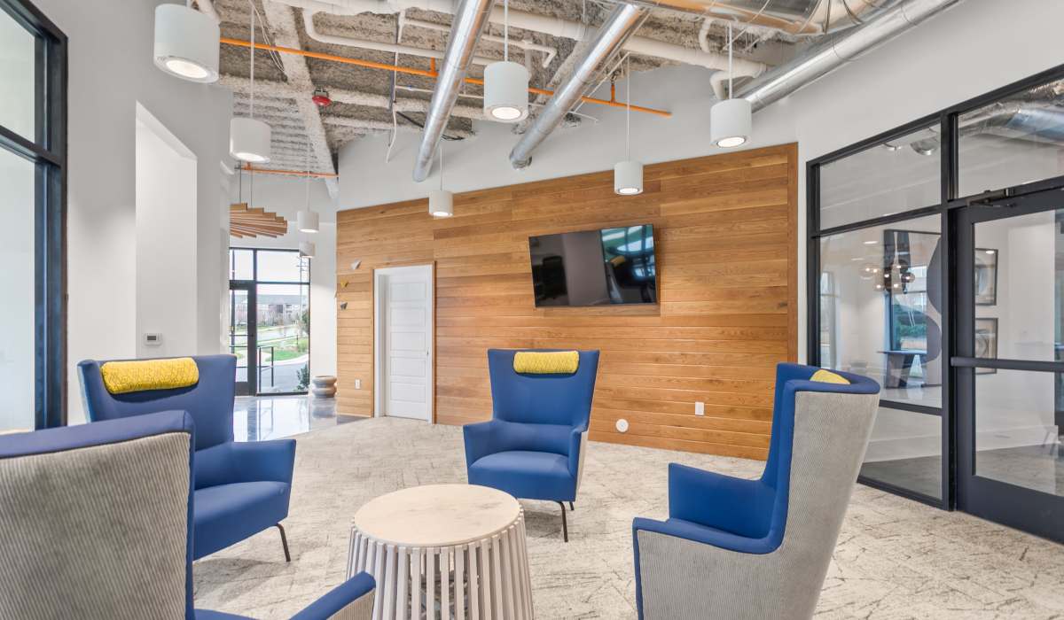 TV Area in Clubhouse at Keystone Mebane Towne Center in Mebane, North Carolina