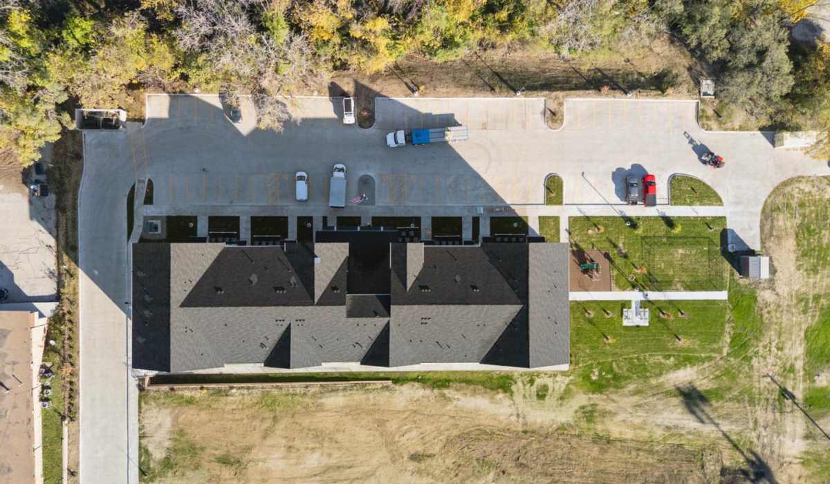 Aerial view of the property at Alley Landing in Des Moines,Iowa