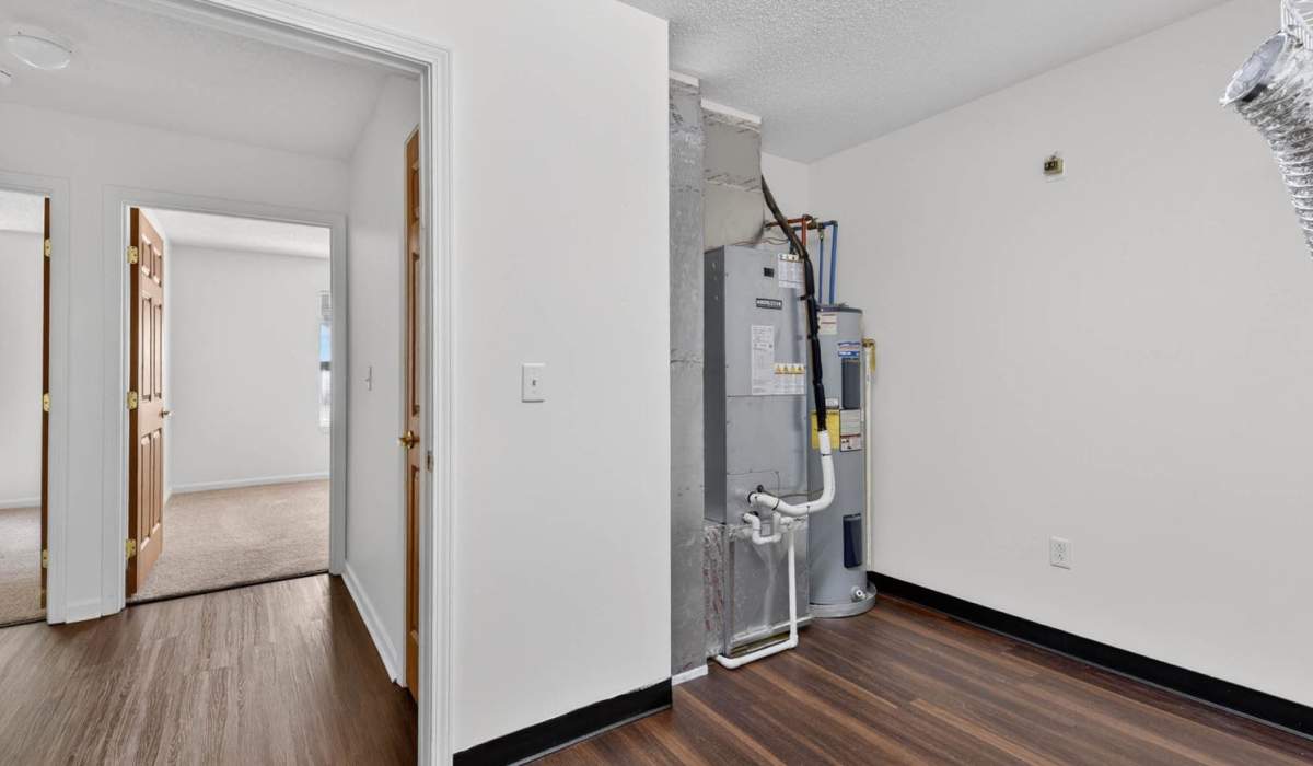 Utility area with water heater at entrance Lake Towne Senior in Walbridge, Ohio