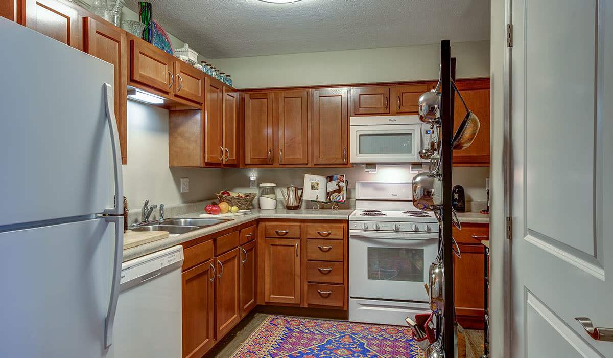 Kitchen with a dishwasher at Willoughbeach Terrace Senior Living in Willowick, Ohio