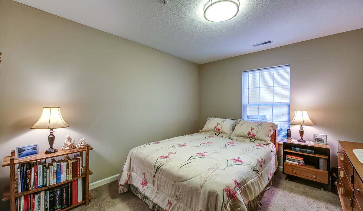 Bedroom with a bed at Willoughbeach Terrace Senior Living in Willowick, Ohio 