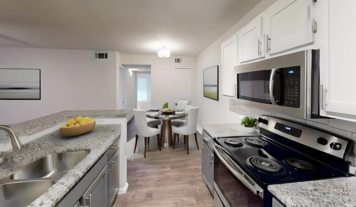 Black or stain-less steel appliances at Patten East in Austin, Texas