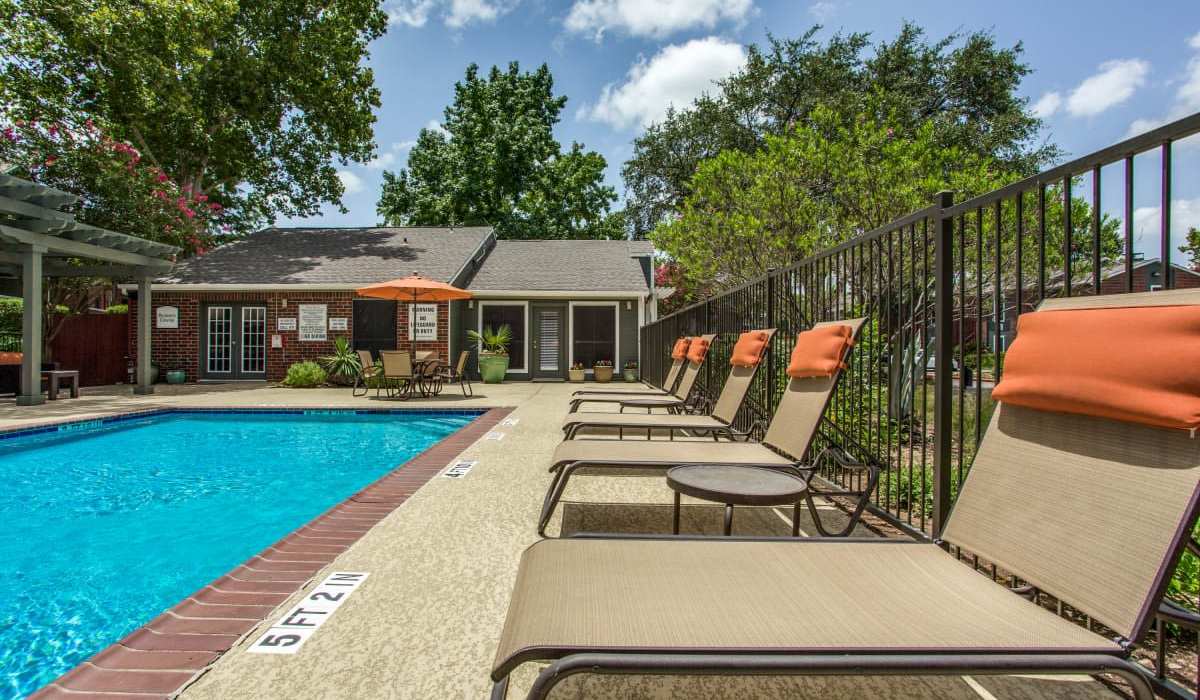 Poolside lounging at Patten East in Austin, Texas