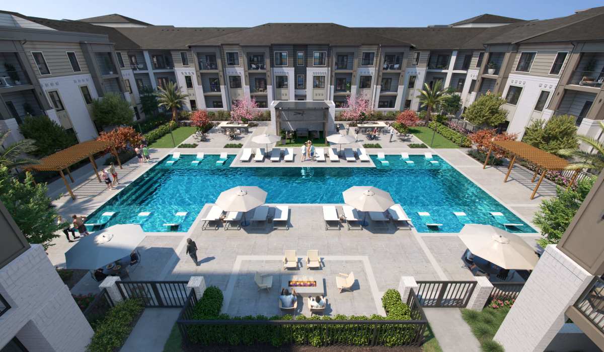 Swimming pool at The Heights at Materra in Baton Rouge, Louisiana