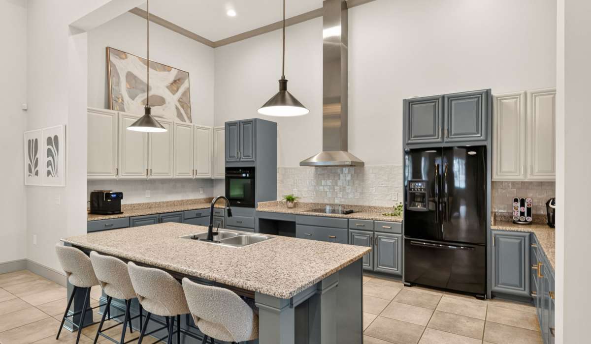 Community kitchen area in the clubhouse at Cantare at Indian Lake Village in Hendersonville, Tennessee