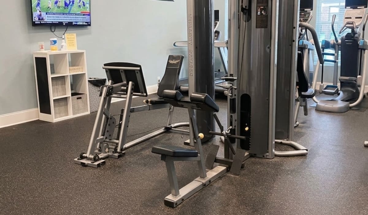 Fitness center at Palisades at The Park in Greenville,South Carolina