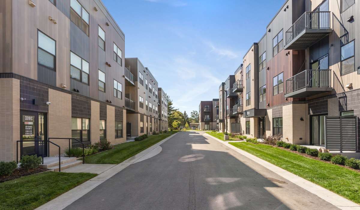 Apartments exterior view  of Terra Station in Hudsonville, Michigan