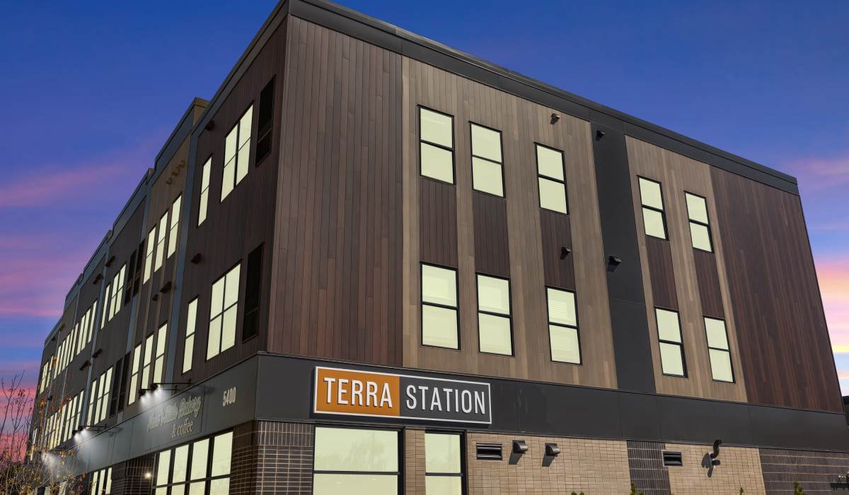 Apartments exterior view  of Terra Station in Hudsonville, Michigan