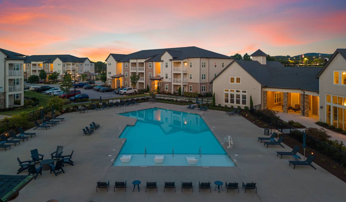 Luxurious swimming pool at The Standard at Pinestone in Travelers Rest, South Carolina