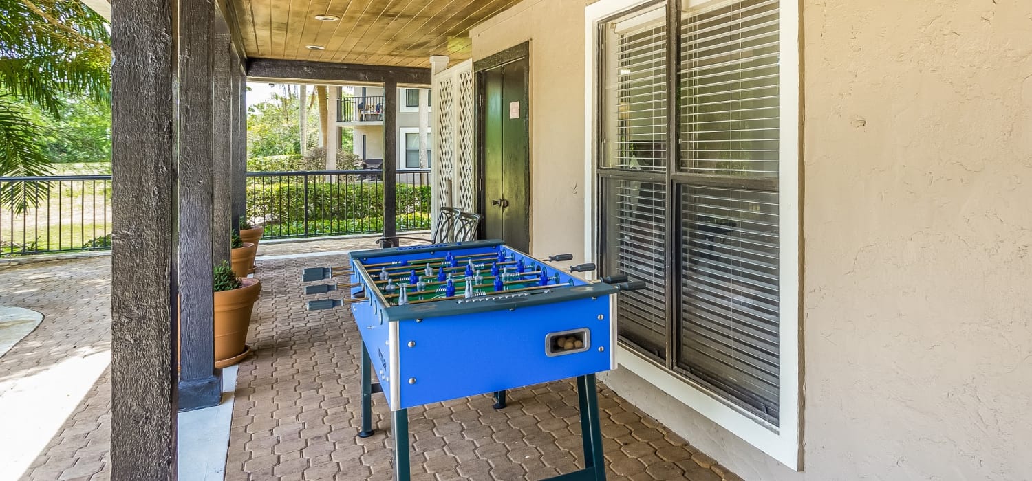 Foosball table at Tuscany Pointe at Somerset Place Apartment Homes in Boca Raton, Florida