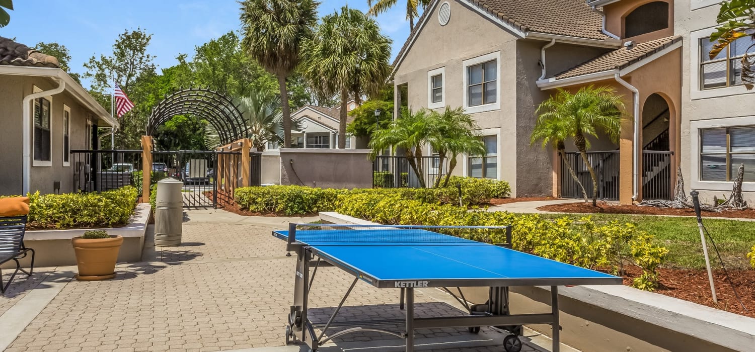 Ping pong table at Tuscany Pointe at Somerset Place Apartment Homes in Boca Raton, Florida