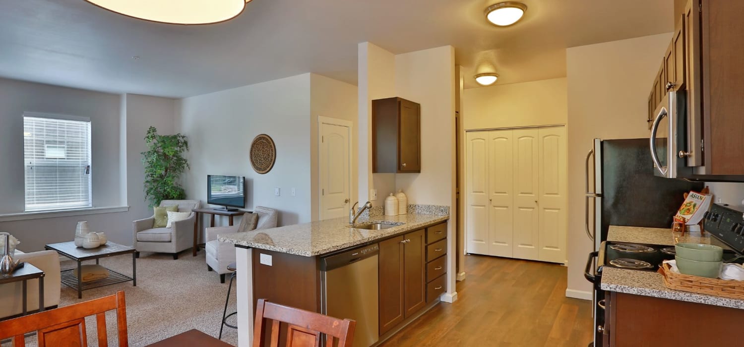 fully equipped kitchen at The Fairway Apartments in Salem, Oregon