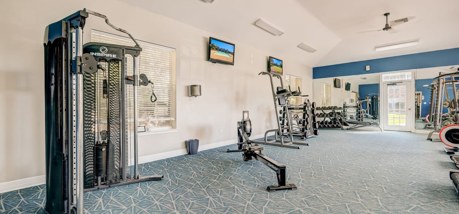 Fitness center view at Audubon Lake Apartments