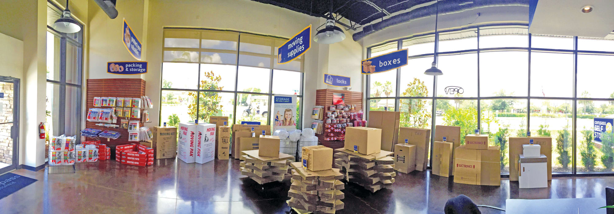 Hallway of units at Compass Self Storage in Ponte Vedra Beach Florida