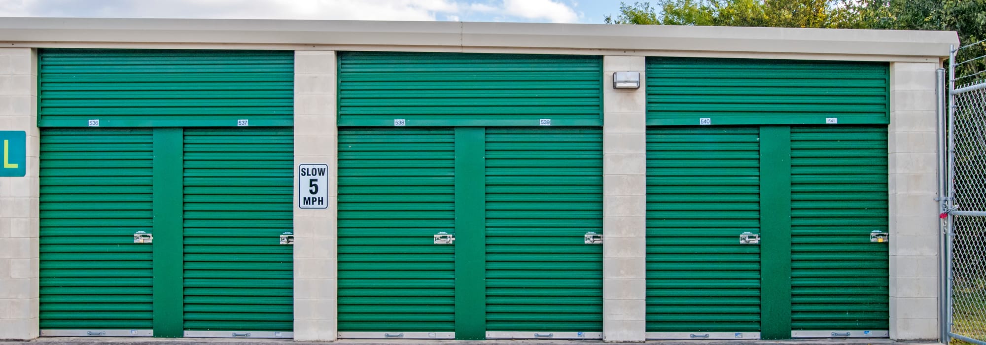 The exterior storage units at Lockaway Storage in San Antonio, Texas