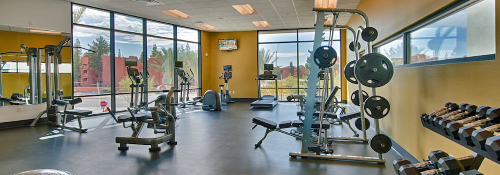 Fitness center at Cactus Forty-2 in Phoenix, Arizona