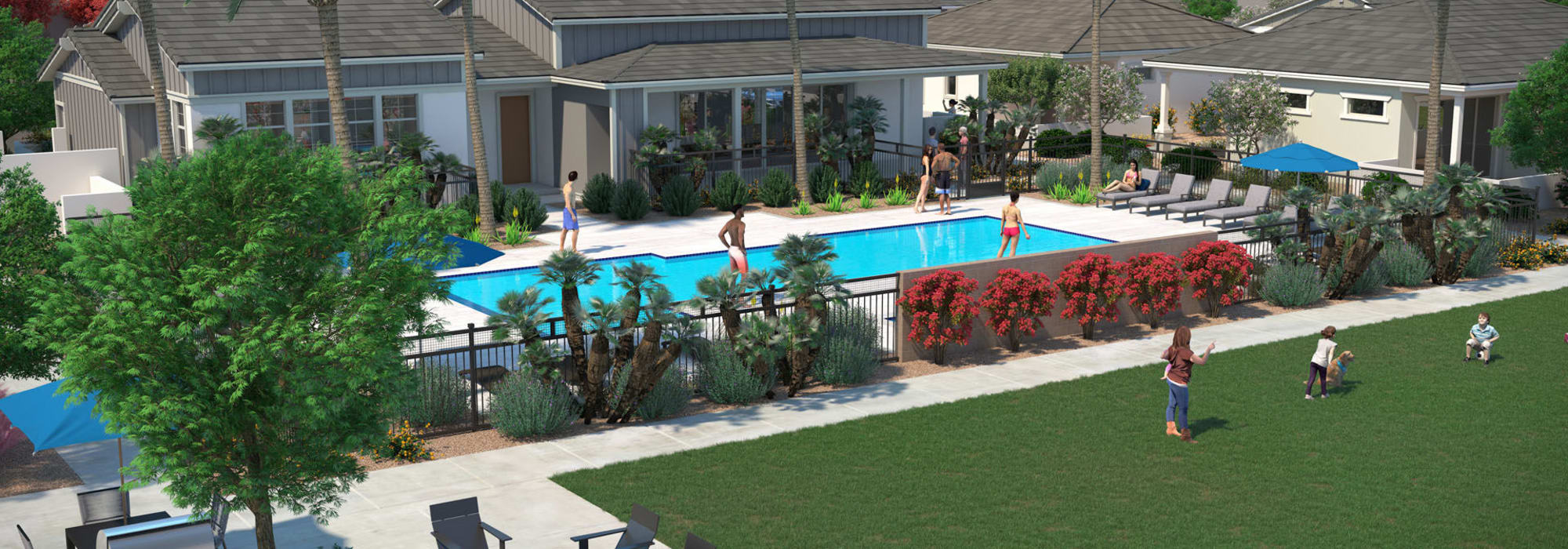 Pool area and amenity area of Peralta Vista in Mesa, Arizona