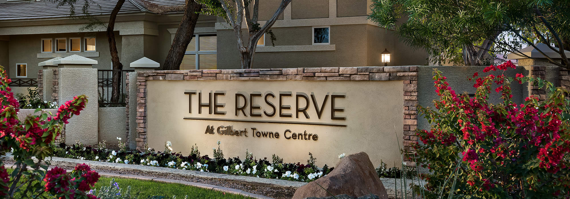 Entrance to The Reserve at Gilbert Towne Centre in Gilbert, Arizona