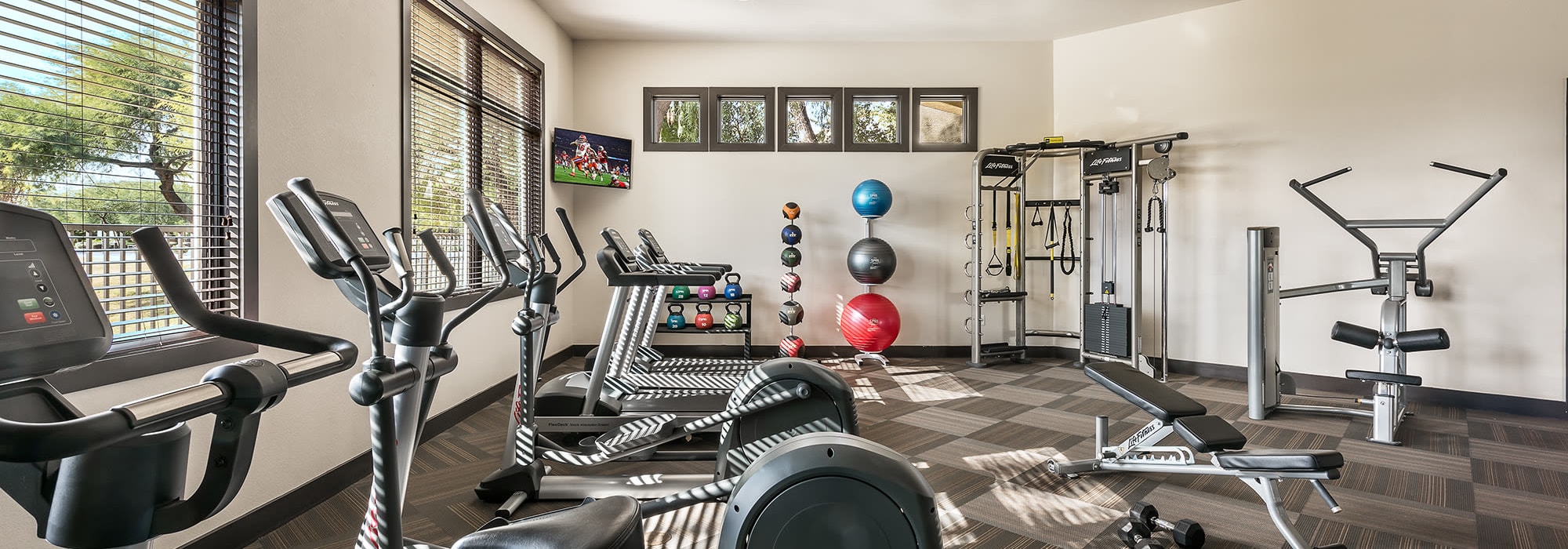 Fitness center at The Reserve at Gilbert Towne Centre in Gilbert, Arizona