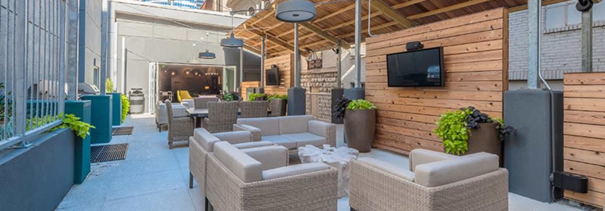 Rooftop seating Cumberland on Church in Nashville, Tennessee