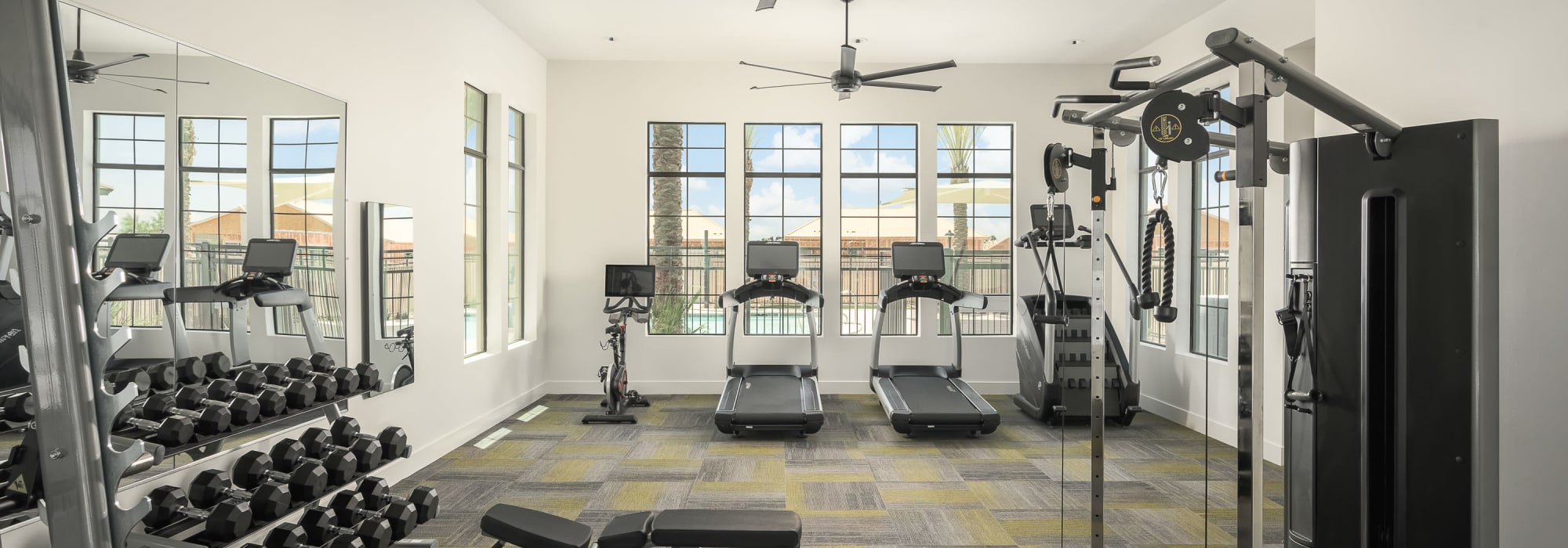 Modern fitness center at Sobremesa Villas in Surprise, Arizona