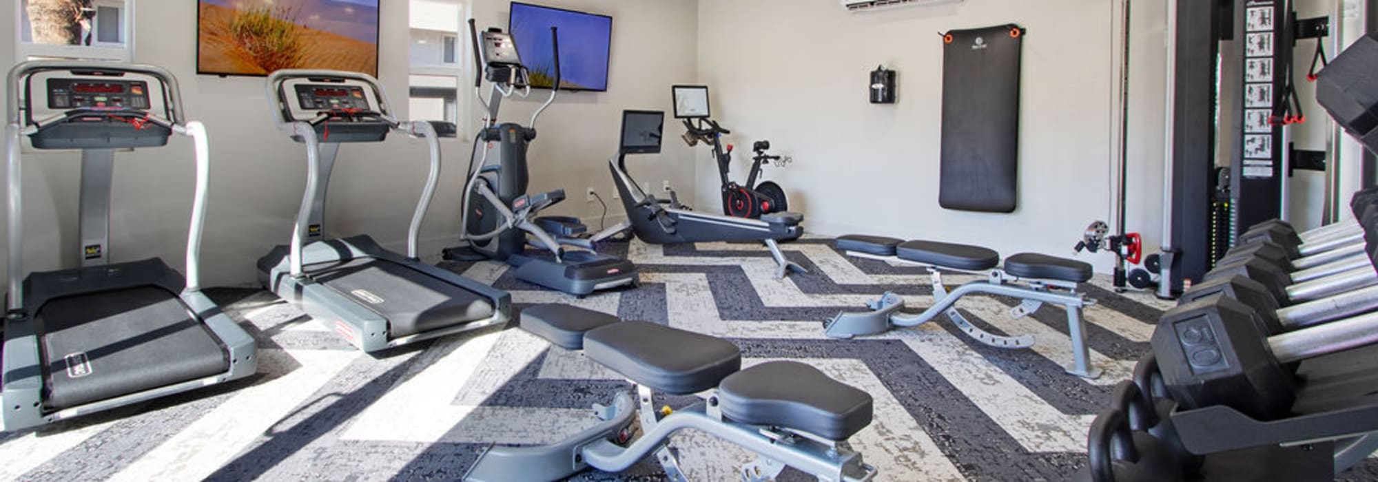 Gym equipment at Riverside Apartments in Tempe, Arizona