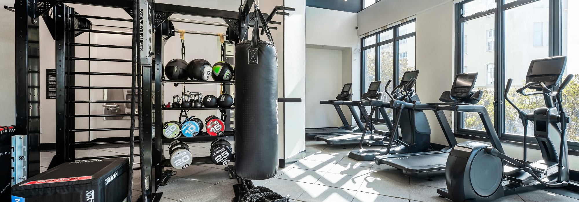 Rendering fitness center at 8 Court Square in Long Island City, New York