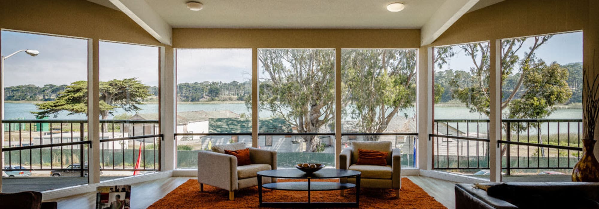 Resident lounge at Lakewood Apartments at Lake Merced in San Francisco, California