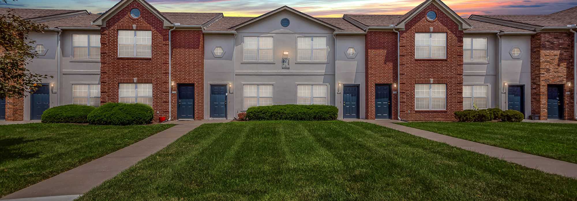Lawn outside of the apartment at Crossroads of Lee's Summit in Lees Summit, Missouri