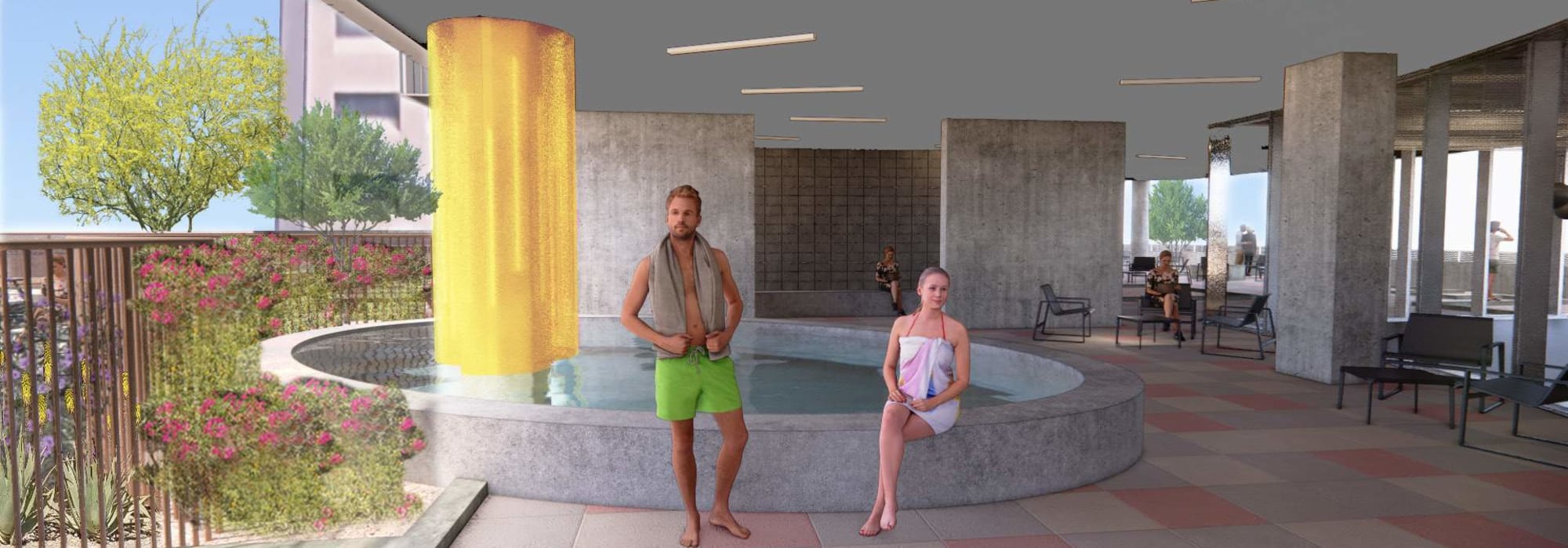 Render of our spa at PALMtower in Phoenix, Arizona
