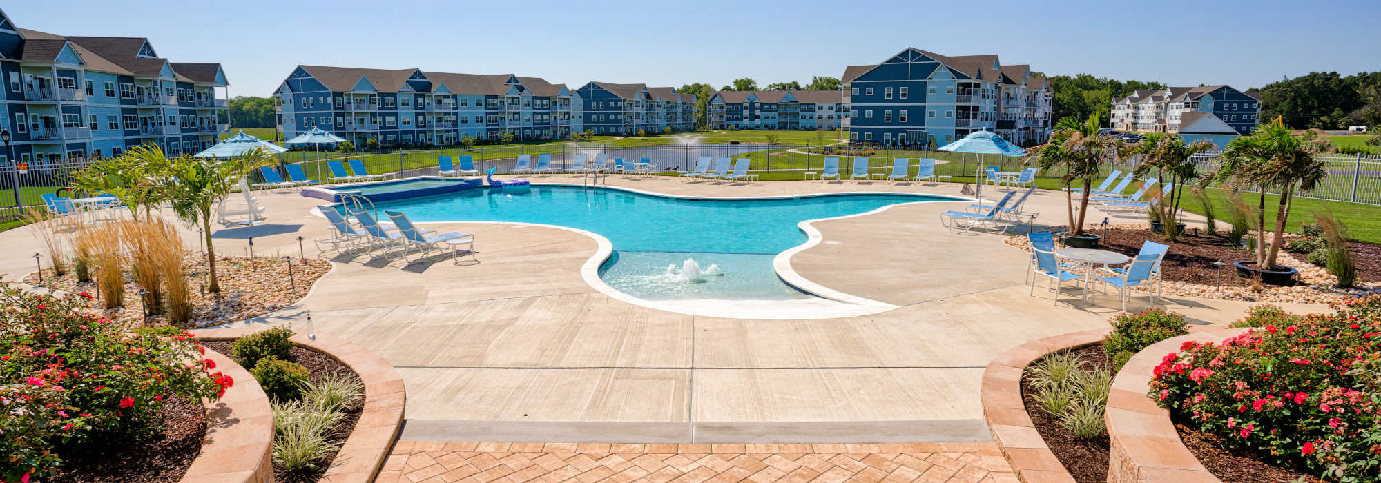 Lounge poolside at Oceans East in Berlin, Maryland