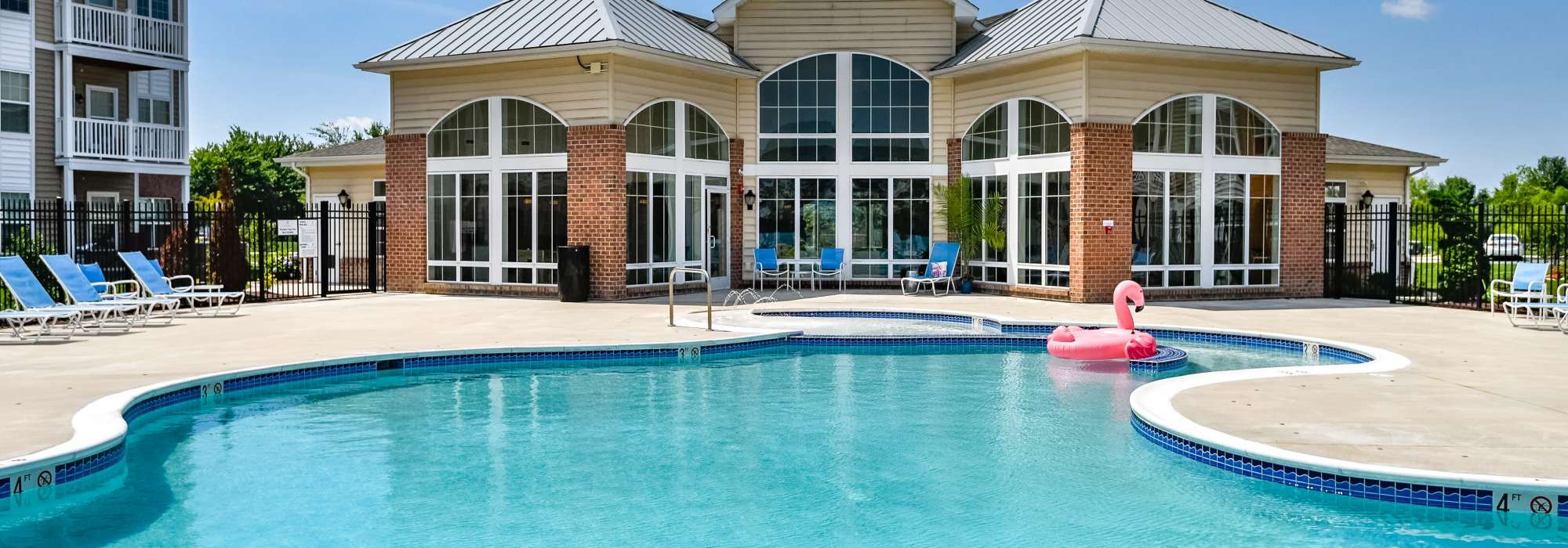 Clubhouse with outdoor swimming pool at Ocean Aisle in Salisbury, Maryland