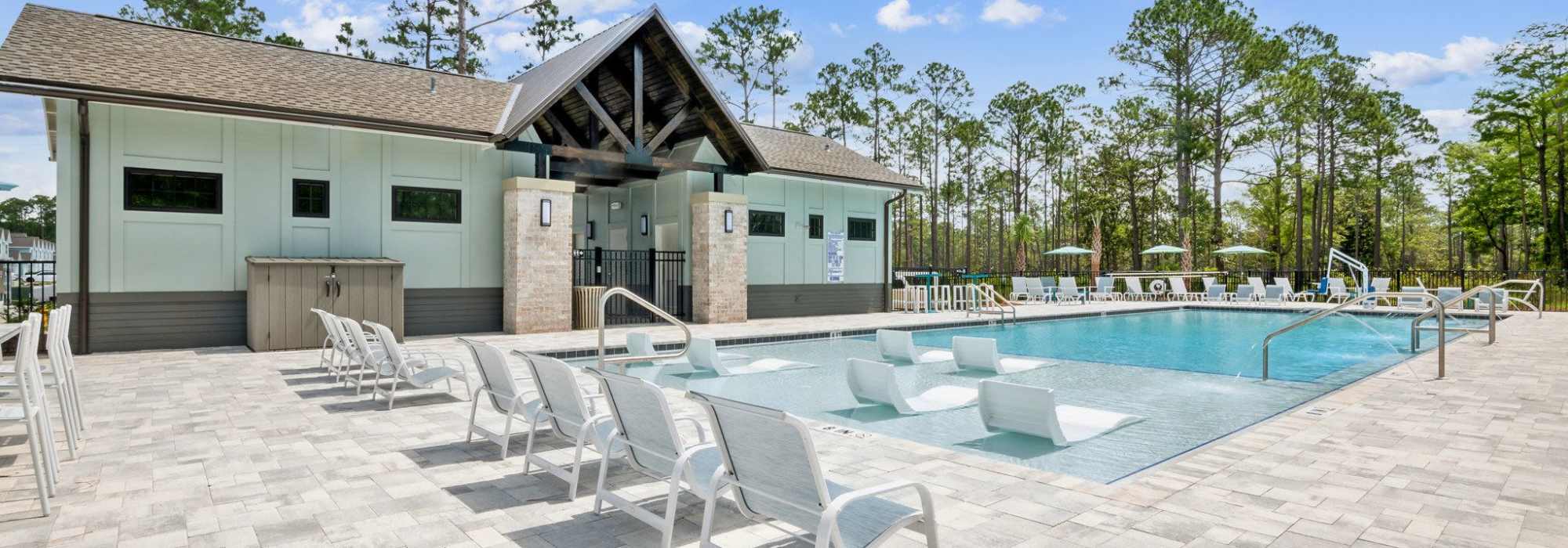 Our swimming pool and pool house at Artisan Living North Beach in Santa Rosa Beach, Florida
