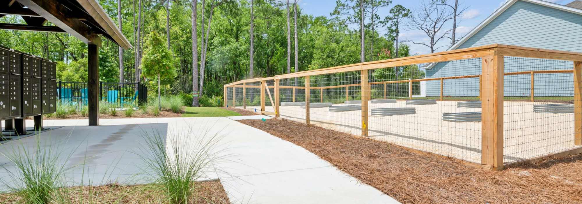 Exterior of our community garden at Artisan Living North Beach in Santa Rosa Beach, Florida