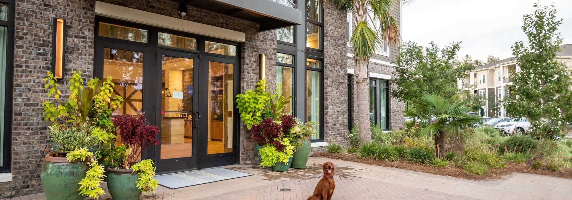 Entrance into the clubhouse at The Heyward in Charleston, South Carolina