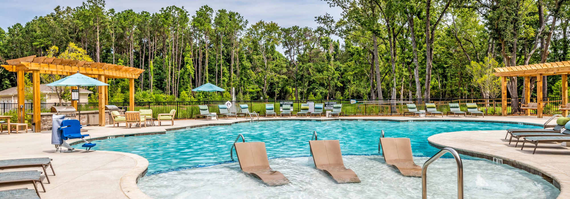 Sundeck in the swimming pool at The Heyward in Charleston, South Carolina
