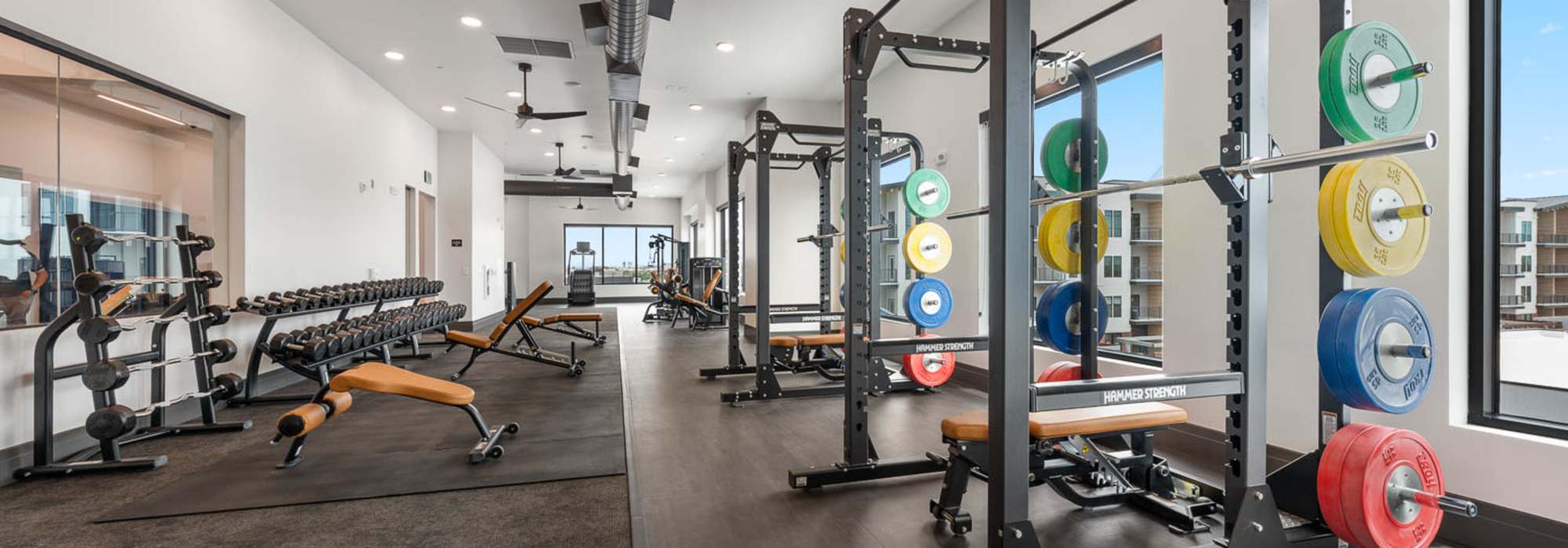 3,000 sq ft fitness center at Quintana at Cooley Station in Gilbert, Arizona