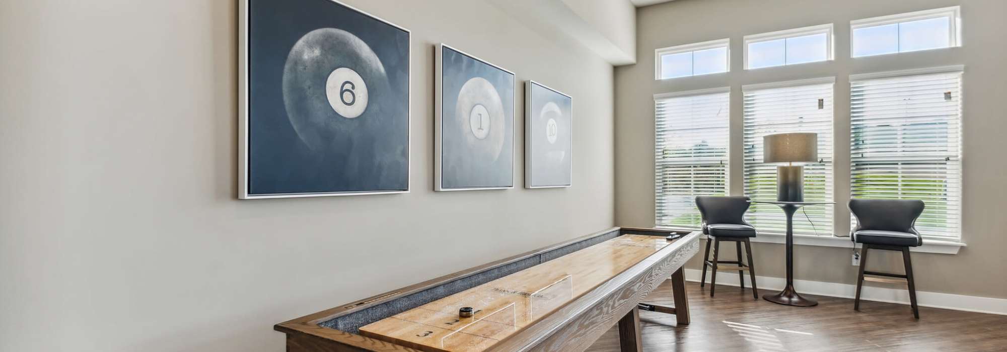 Shuffleboard table at The Standard at Pinestone in Travelers Rest, South Carolina