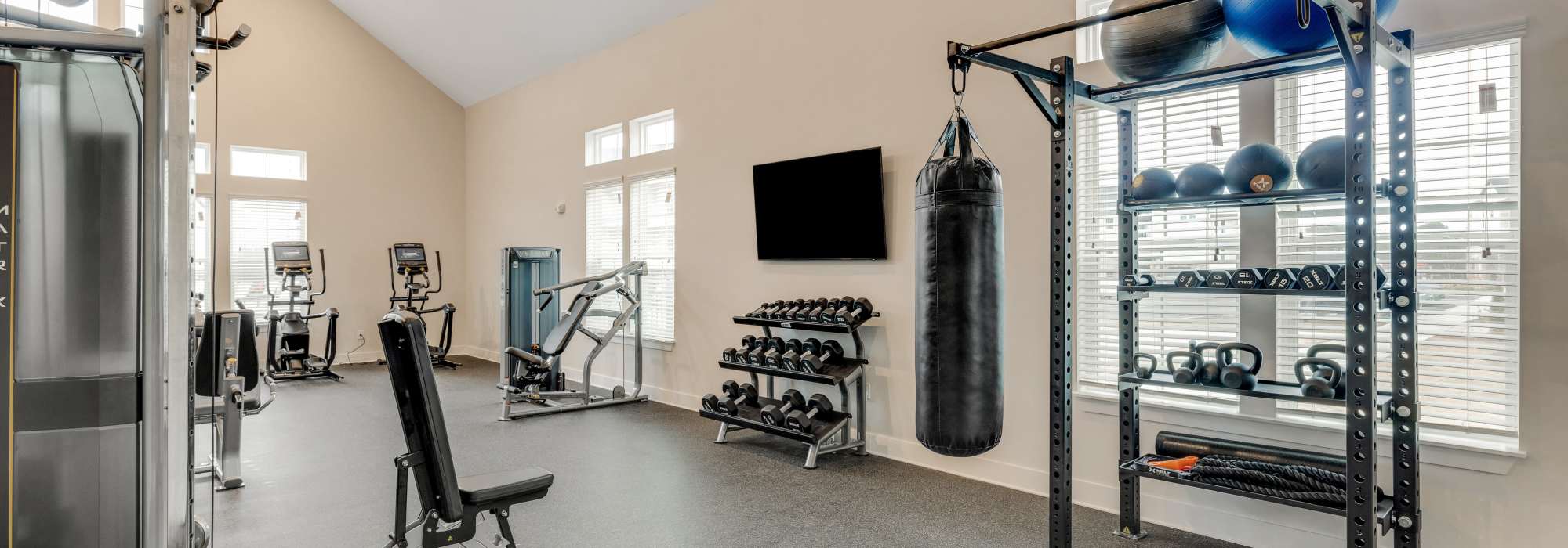 Get a workout in at our fitness center at The Standard at Pinestone in Travelers Rest, South Carolina