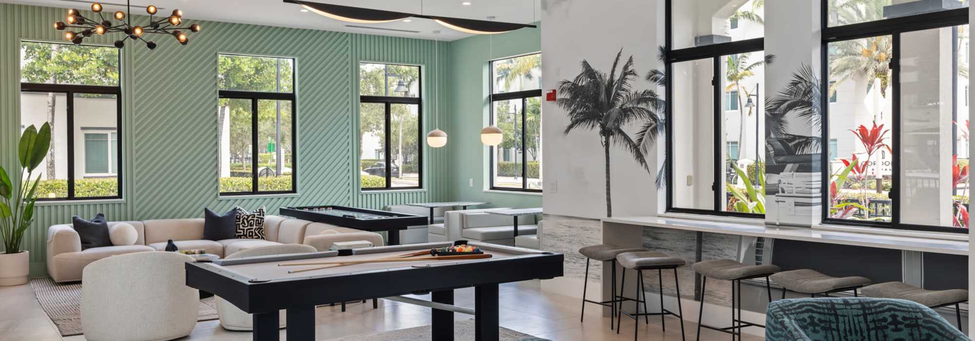Pool table in the clubhouse at Cordoba in Doral, Florida
