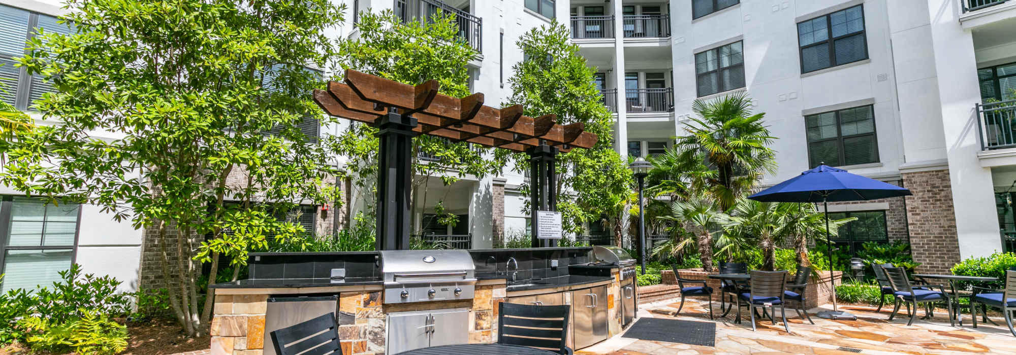Grilling Cabana Areas at Brookleigh Flats in Brookhaven, Georgia