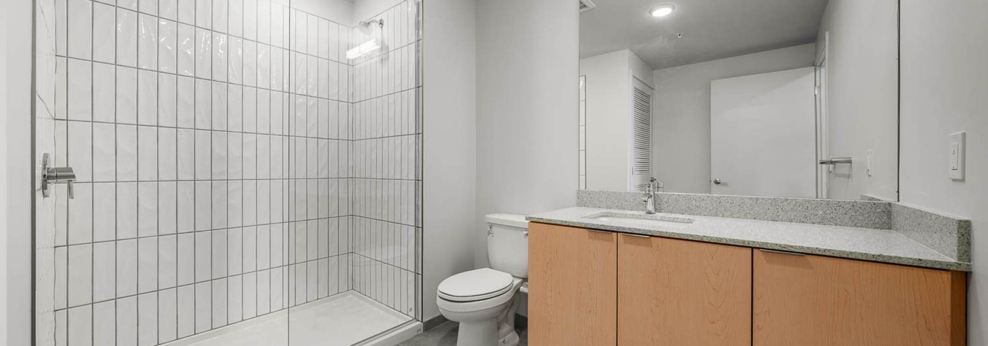 Walk in shower at PALMtower in Phoenix, Arizona