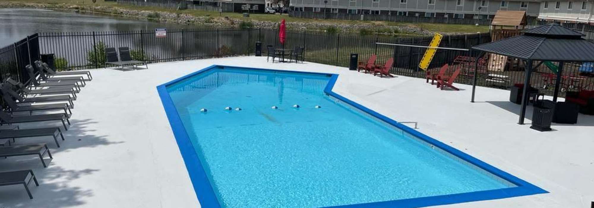 Nature view swimming pool at Country Lake Apartments & Townhomes in Indianapolis, Indiana